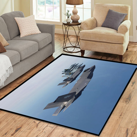 RAAF Royal Australian Air Force F-35`s & FA-18`s In Flight Rectangle Rug