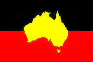 Aboriginal Australia Flag, Shaft Style, 2 Grommet, 4 Grommet