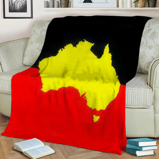 Aboriginal Australia Flag Fleece Throw Blanket