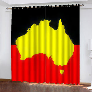 Aboriginal Australia Flag Window Curtains