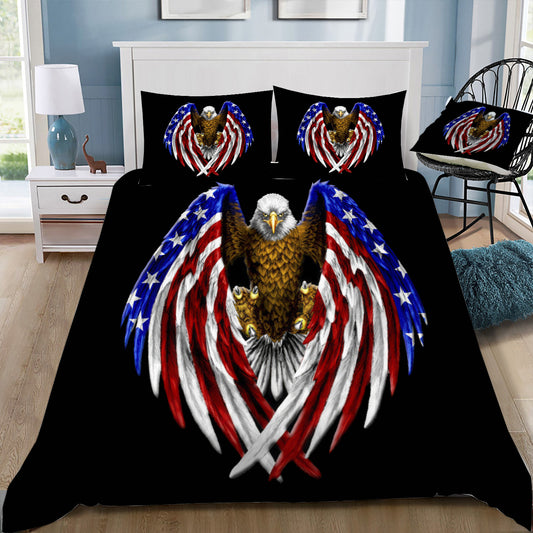 Bald Eagle and the American Flag Doona / Duvet Cover and 2 Pillow Slips