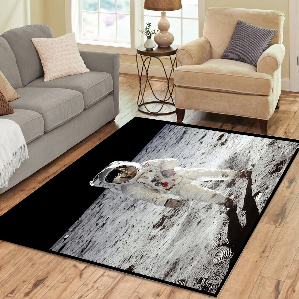 Astronaut Walking on the Moon Rectangle Rug