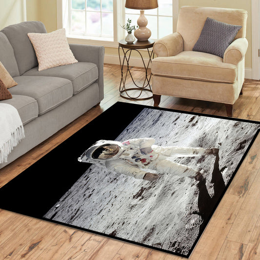 Astronaut Walking on the Moon Rectangle Rug