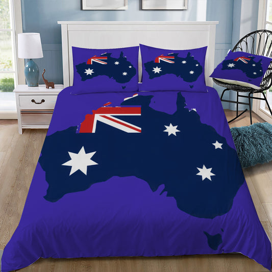 Australian Map and Flag Doona / Duvet Cover and 2 Pillow Slips