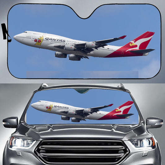 Qantas 747-400 Boxing Kangaroo Windscreen Sunshade For Cars & Trucks