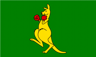 Boxing Kangaroo Flag, Shaft Style, 2 Grommet, 4 Grommet