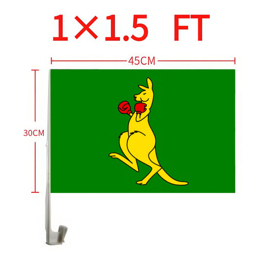 Boxing Kangaroo Car Window Flag