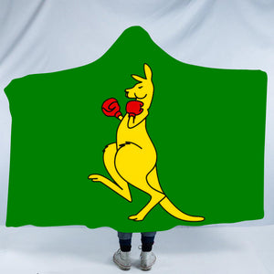 Boxing Kangaroo Hooded Blanket