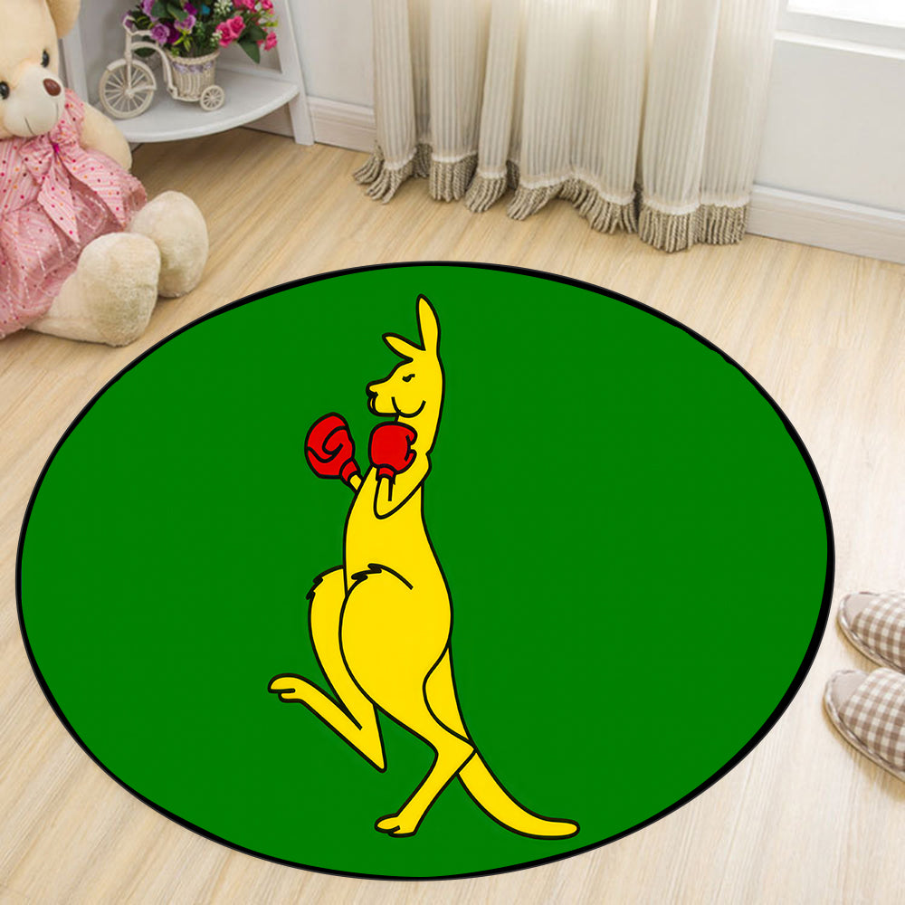 Boxing Kangaroo Round Rug