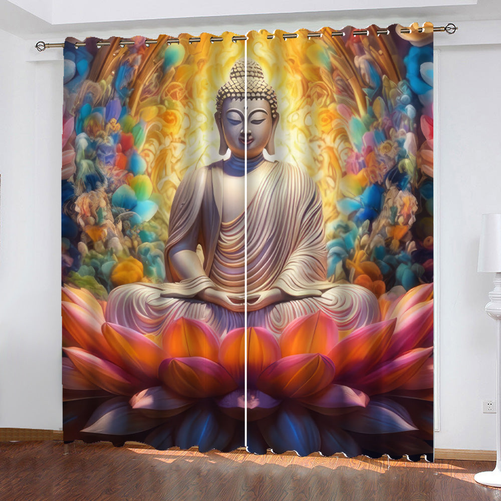 Buddha 2 Window Curtains