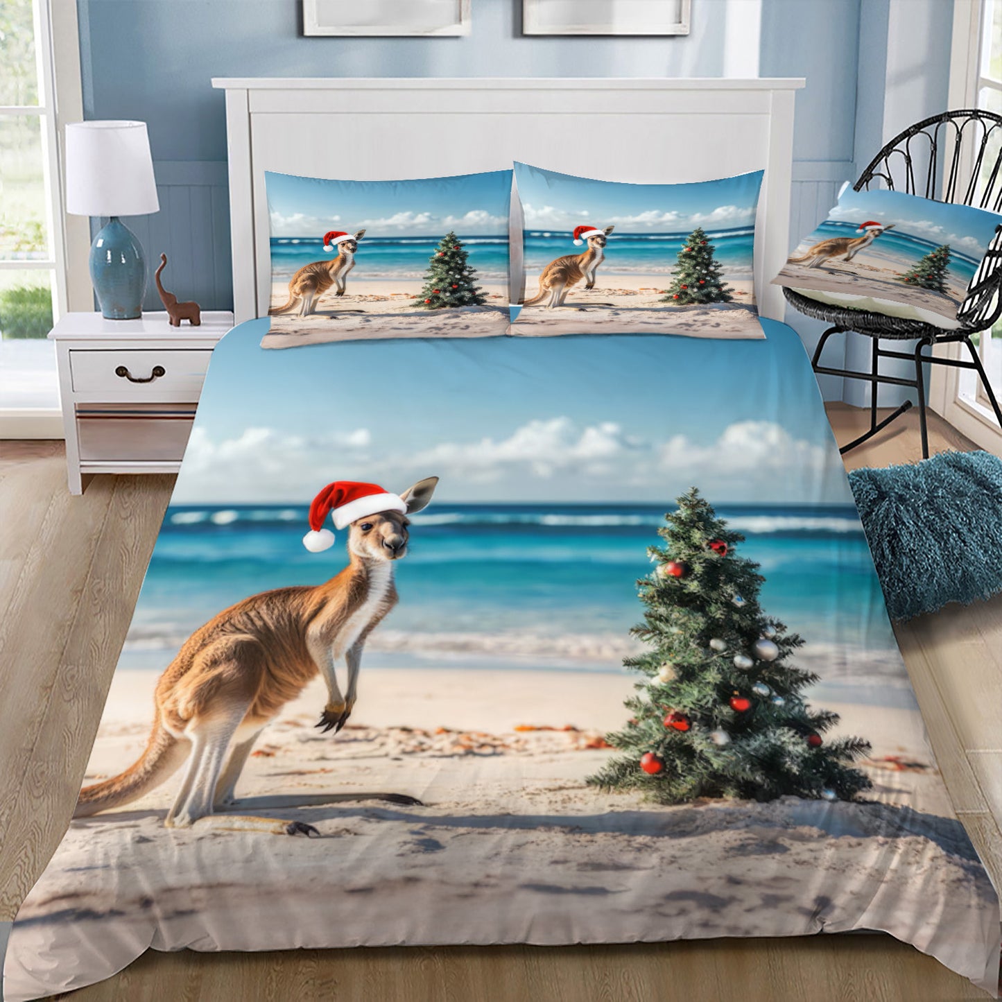 Australian Merry Christmas Doona / Duvet Cover and 2 Pillow Slips