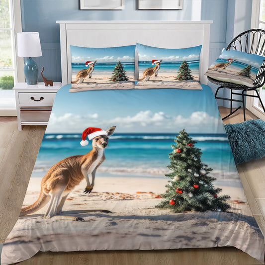 Australian Merry Christmas Doona / Duvet Cover and 2 Pillow Slips