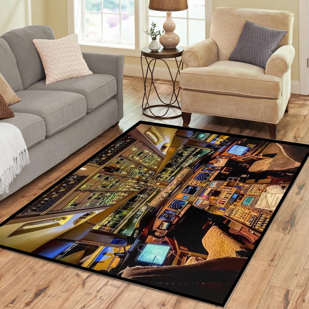 Aircraft Cockpit Rectangle Rug