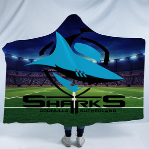 Cronulla Sharks Hooded Blanket