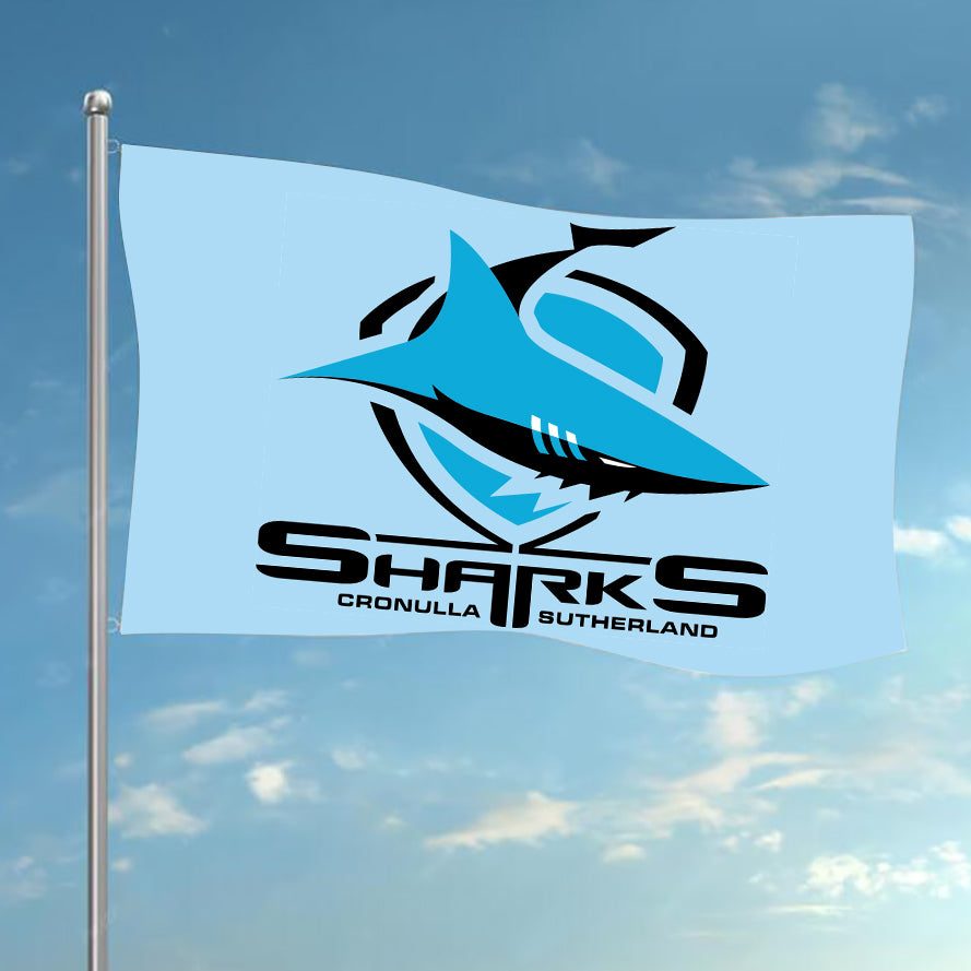 NRL Cronulla Sharks Team Colours Rugby League Flag