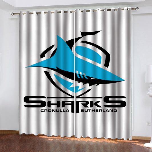 NRL Cronulla Sharks Window Curtains