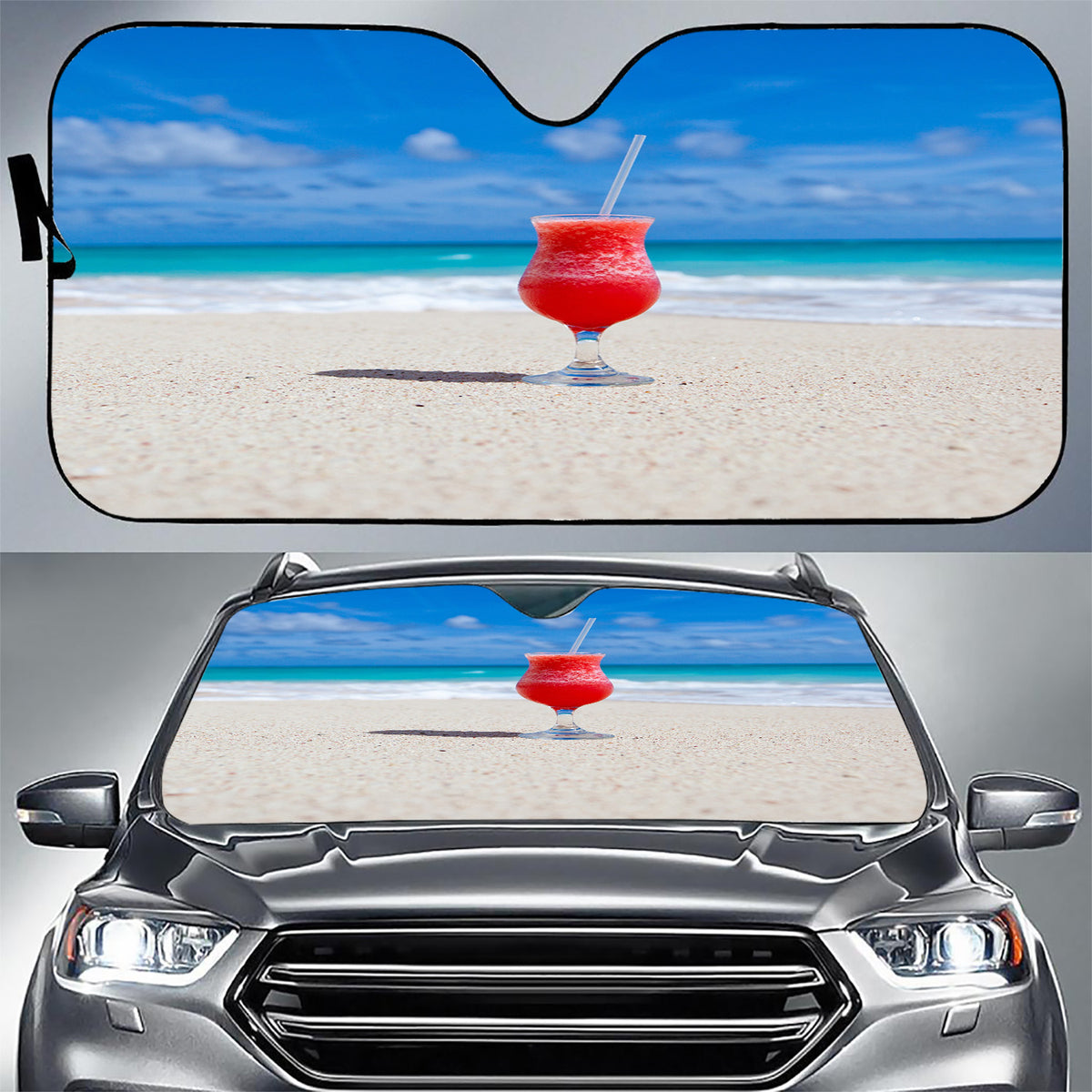 Daiquiri on a Beach Sunshade For Cars & Trucks