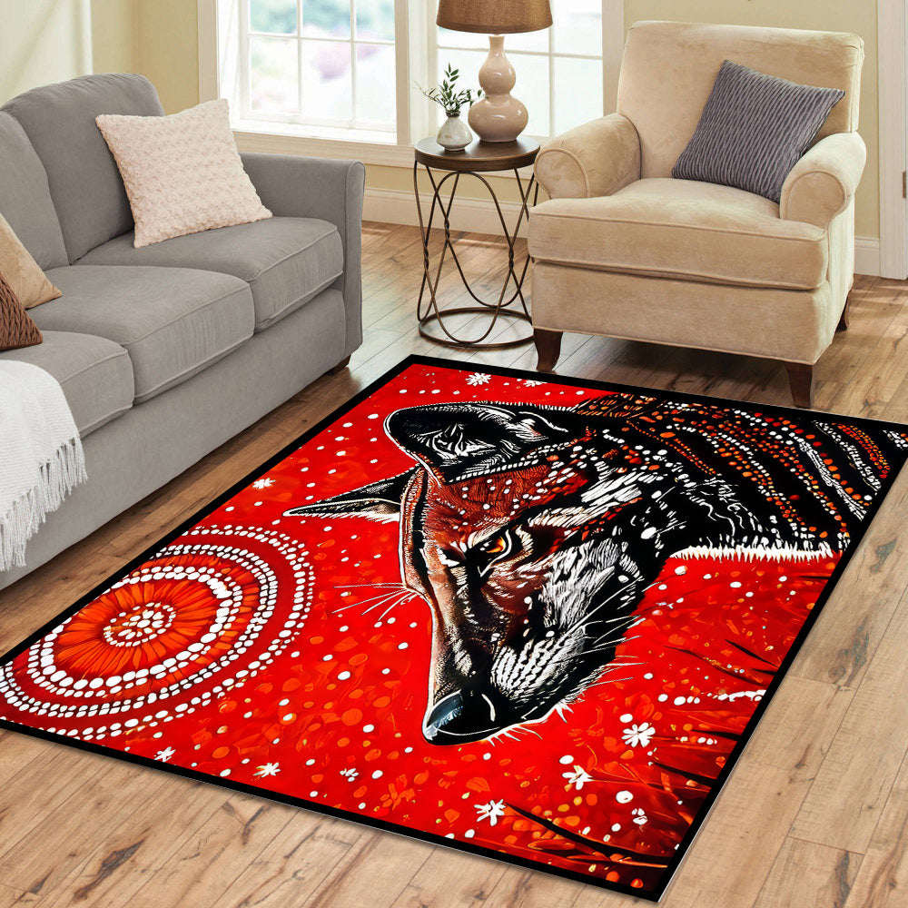 Hingol Rug Dingo Aboriginal Print Rectangle Rug