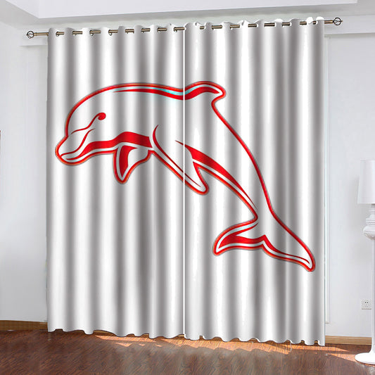 NRL Dolphins Window Curtains
