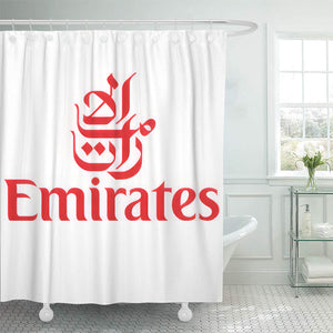 Emirates Airlines White Shower Curtain