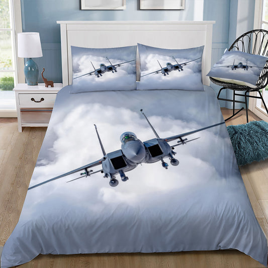 F-15 Fighter Head On in Flight Doona / Duvet Cover and 2 Pillow Slips
