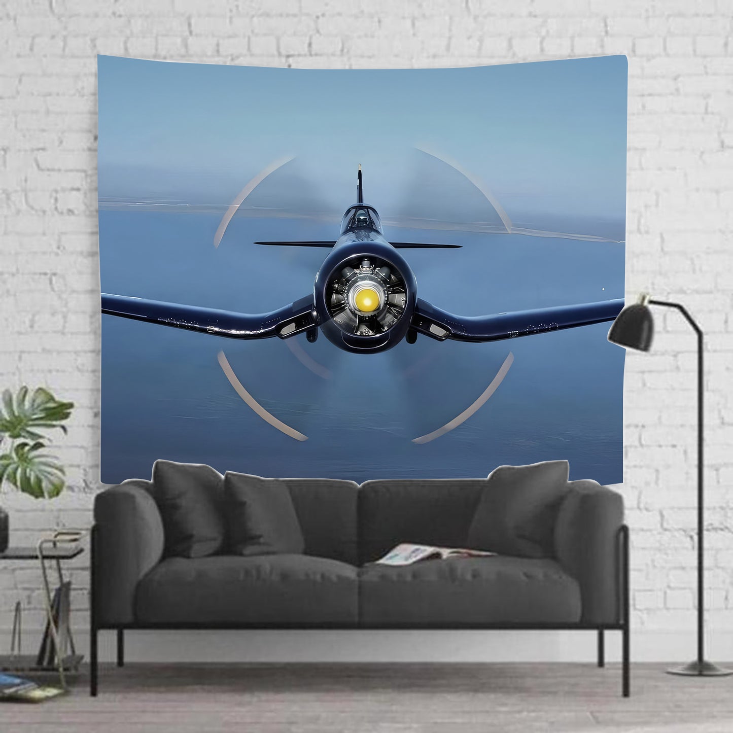 US Navy A4 Corsair Head On Tapestry