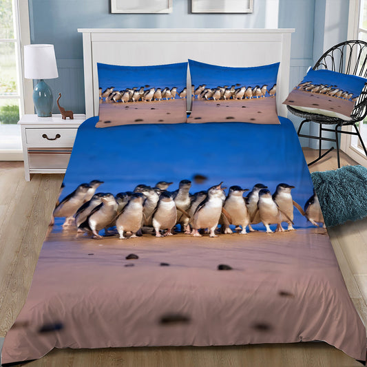 Fairy Penguins on the Beach Doona / Duvet Cover and 2 Pillow Slips