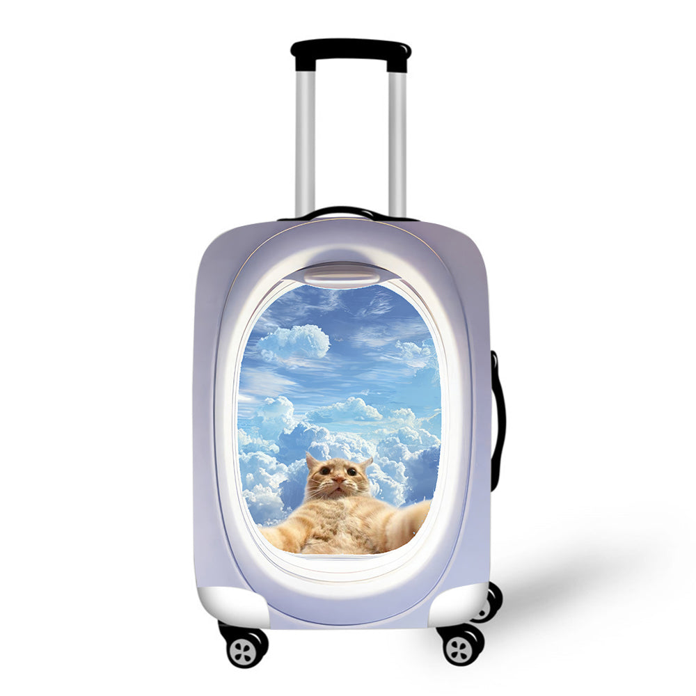 Funny Cat 4 seen from the Plane Window Luggage / Suitcase Covers