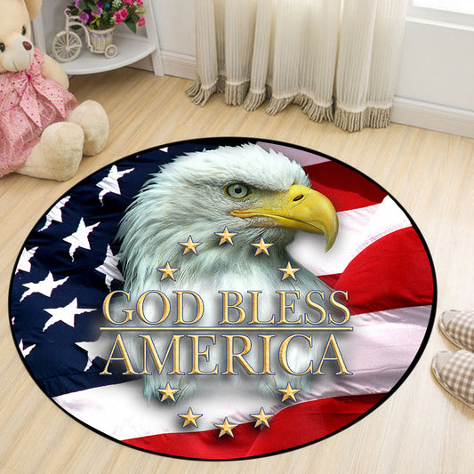 God Bless America Round Rug