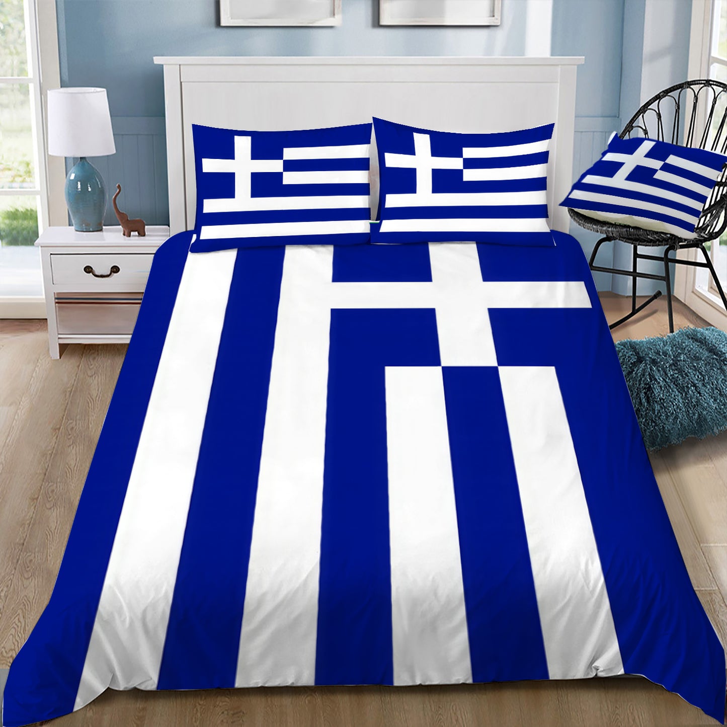 Greek Flag Doona / Duvet Cover and 2 Pillow Slips