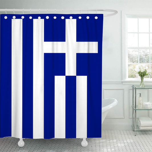 Greek Flag Shower Curtain