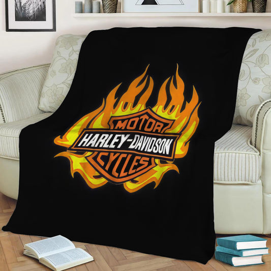 Harley Davidson Fleece Throw Blanket