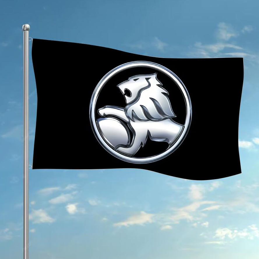 General Motors Holden Black & Silver Logo Flag