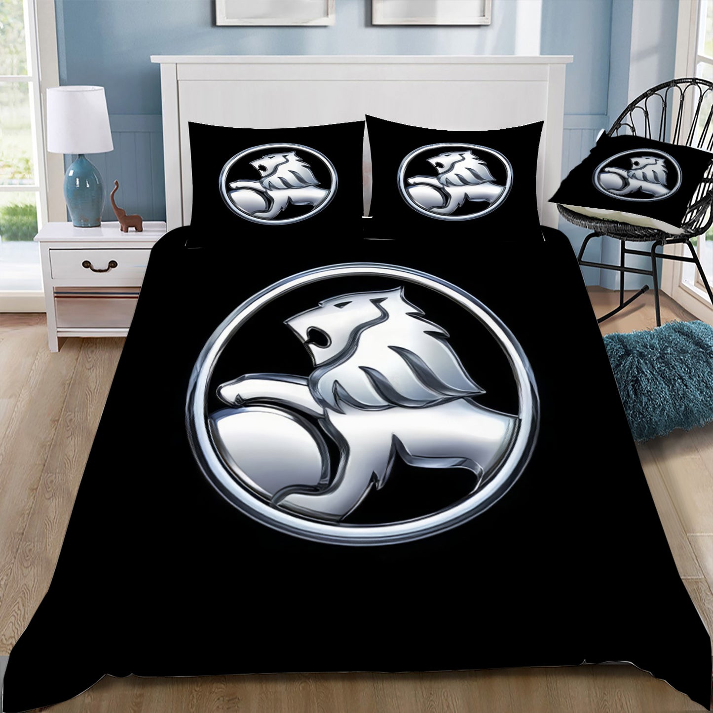 Holden Black & Silver Logo Doona / Duvet Cover and 2 Pillow Slips