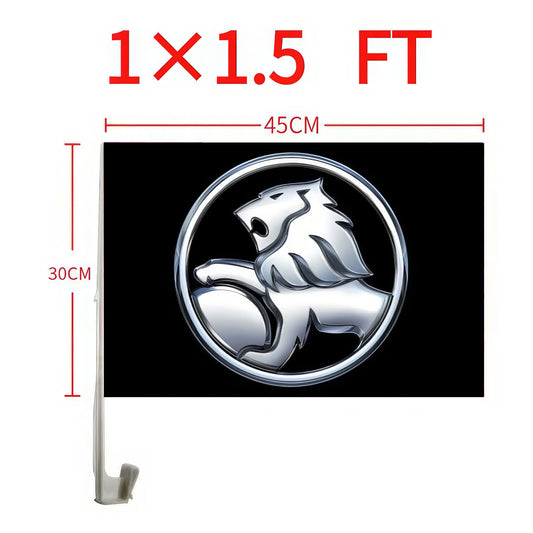 Holden Black & Silver Logo Car Window Flag
