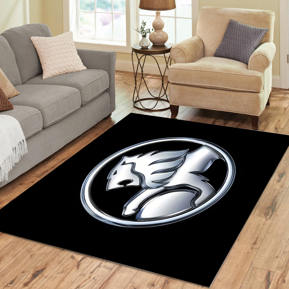 Holden Black & Silver Logo Rectangle Rug