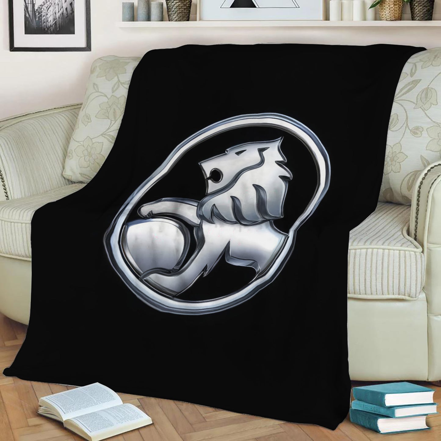 Holden Black & Silver Logo Fleece Throw Blanket