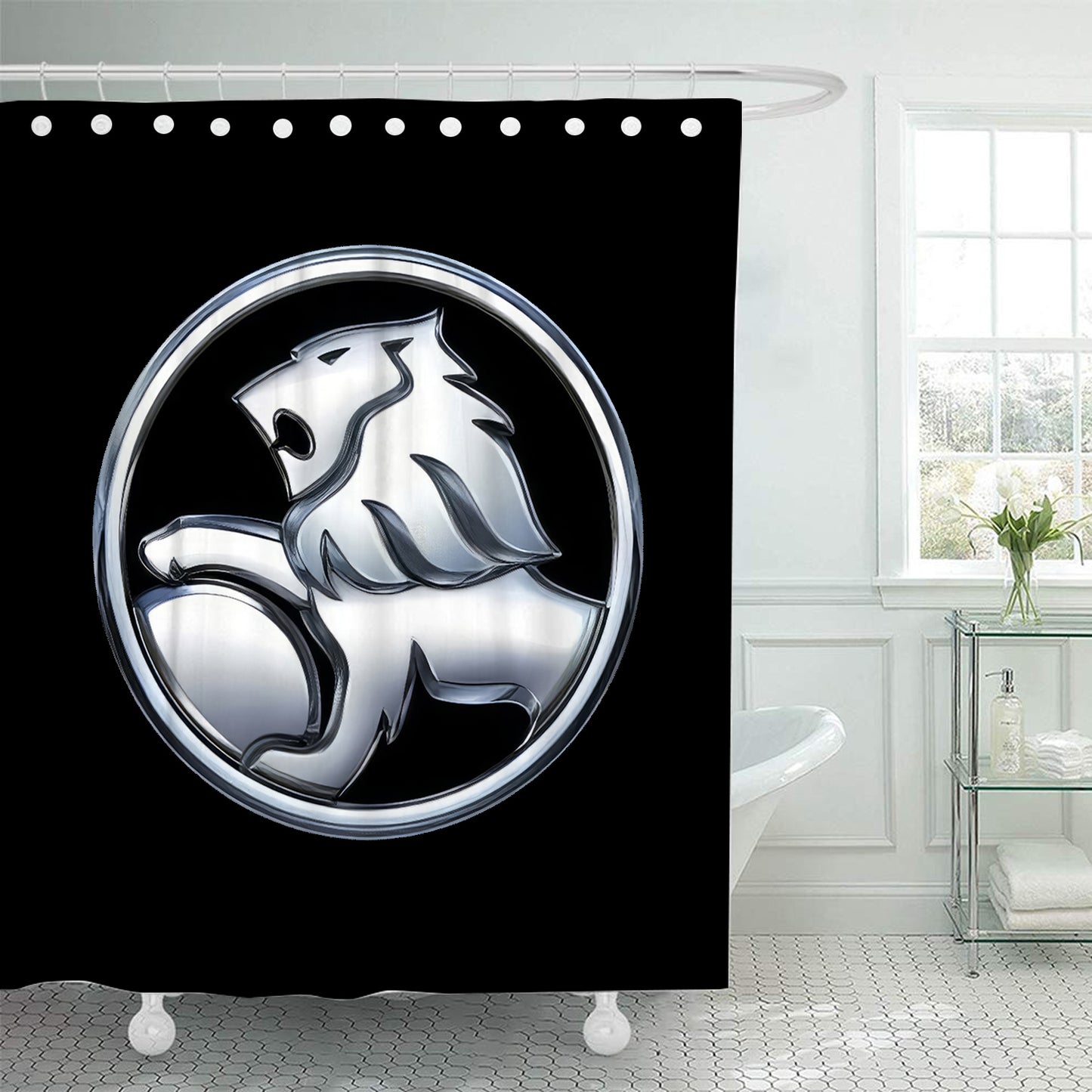 Holden Black & Silver Logo Shower Curtain