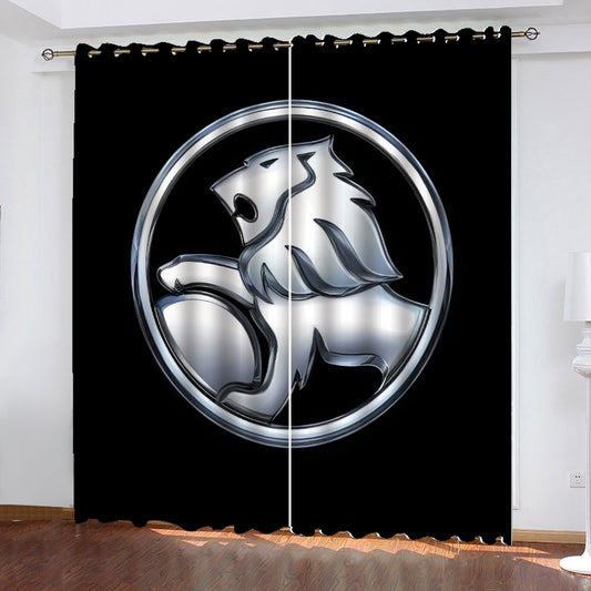 Holden Supercars Racing Black & Silver Logo Window Curtains