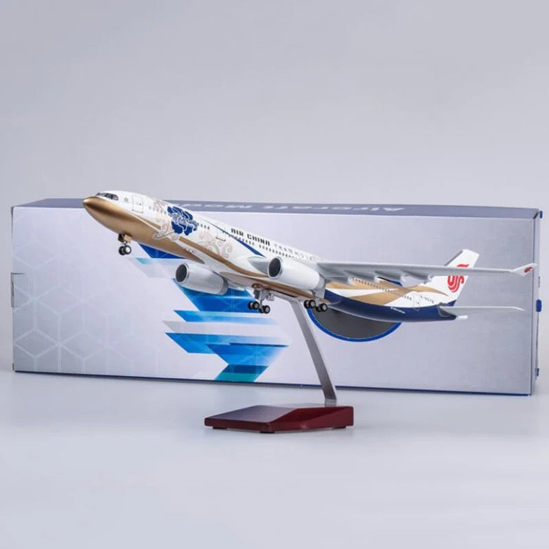 47cm 1/160 LED & Non LED Air China Airbus A330 Gold Livery Model Plane