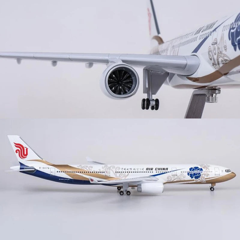 47cm 1/160 LED & Non LED Air China Airbus A330 Gold Livery Model Plane