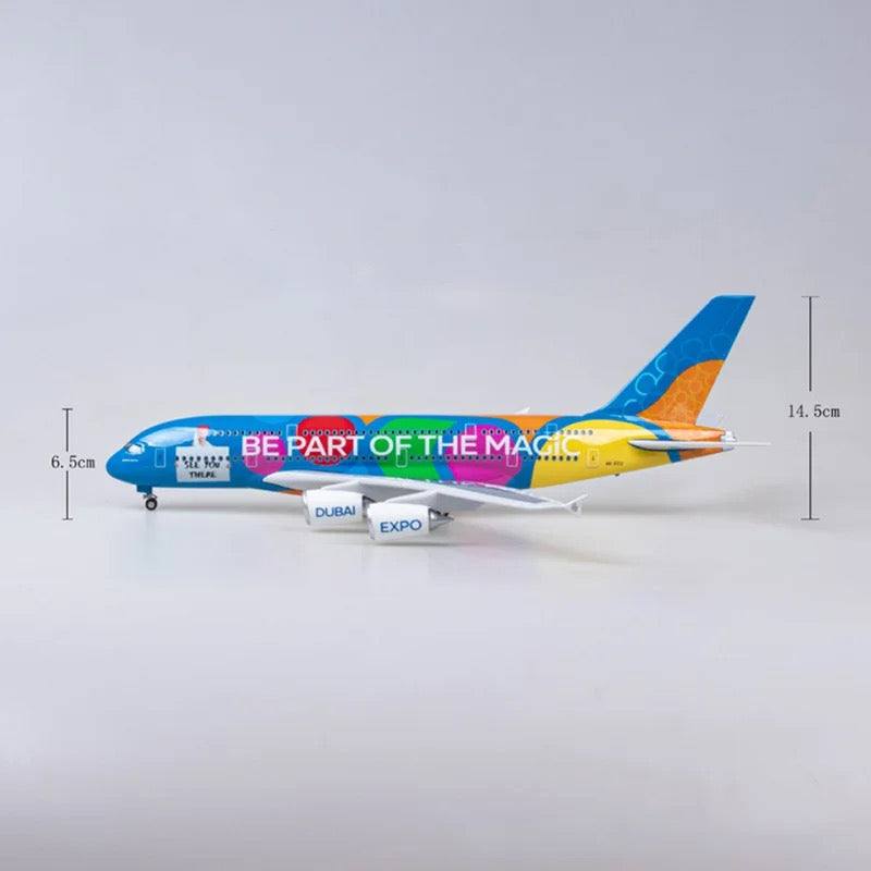 Emirates Dubai Livery Blue Livery Airbus A380 47cm 1/160 LED & Non LED Model Plane