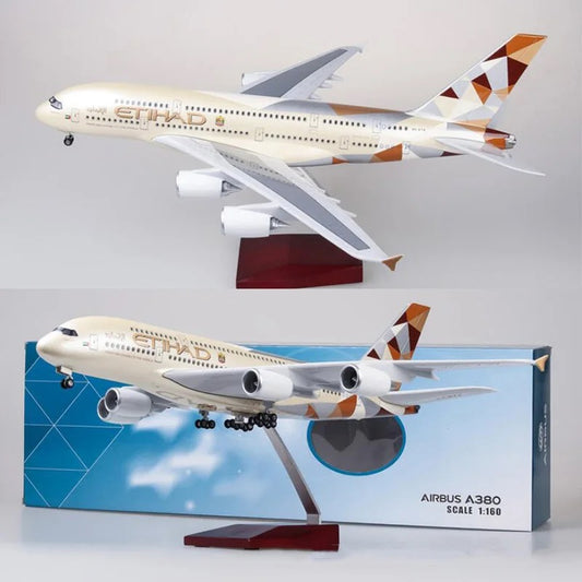 Etihad Airbus A380 47cm 1/160 LED & Non LED Model Plane