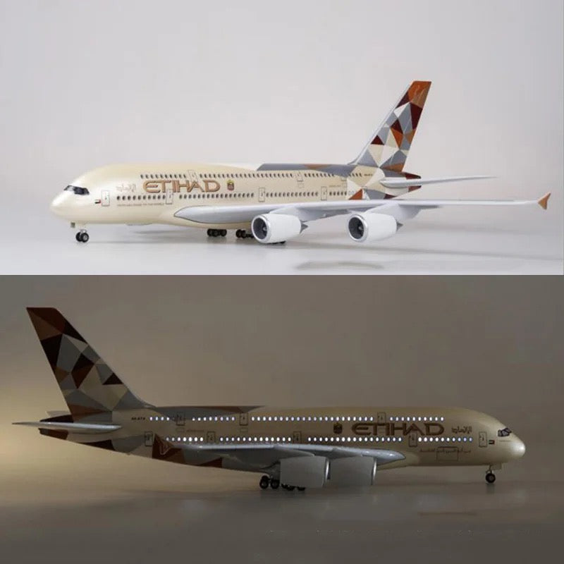 Etihad Airbus A380 47cm 1/160 LED & Non LED Model Plane