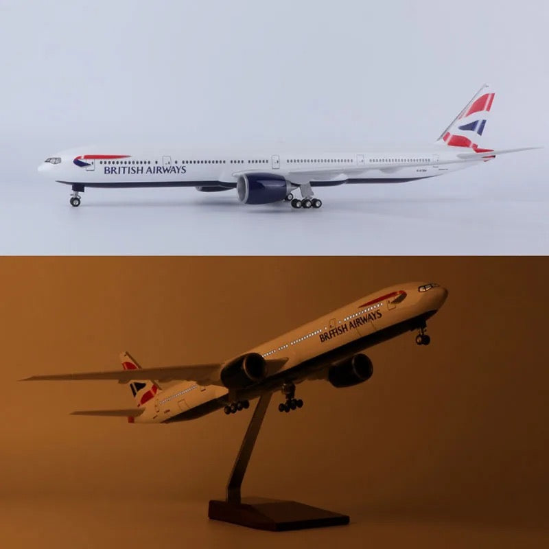 47cm 1/160 LED & Non LED British Airways Boeing 777 Model Plane