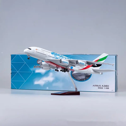 Emirates Blue Bubble Airbus A380 47cm 1/160 LED & Non LED Model Plane
