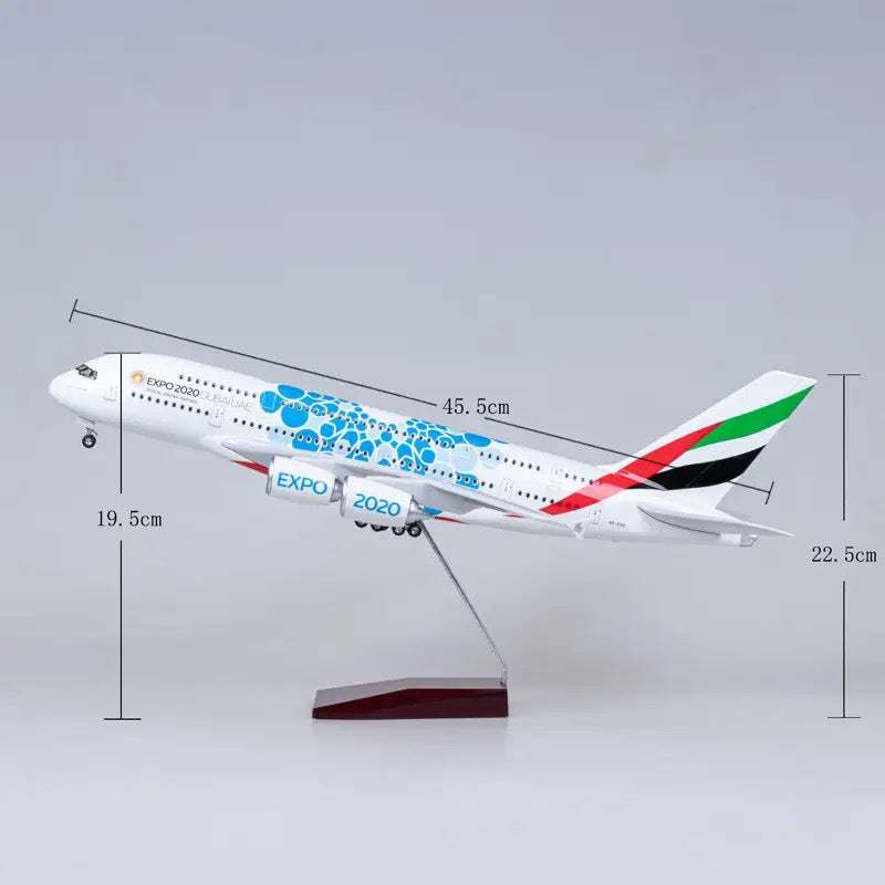 Emirates Blue Bubble Airbus A380 47cm 1/160 LED & Non LED Model Plane