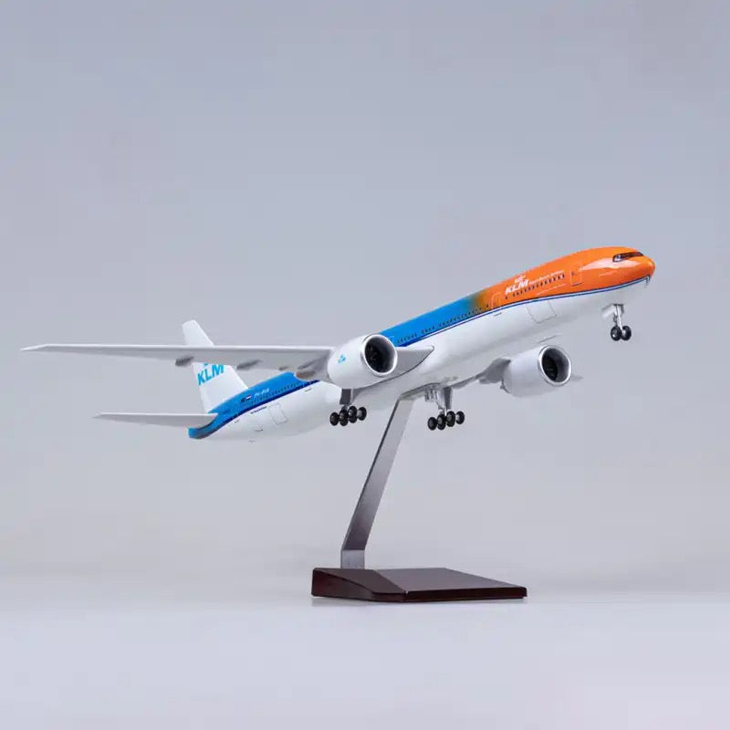 47cm 1/160 LED & Non LED KLM Airways Boeing 777 Orange & Blue Livery Model Plane