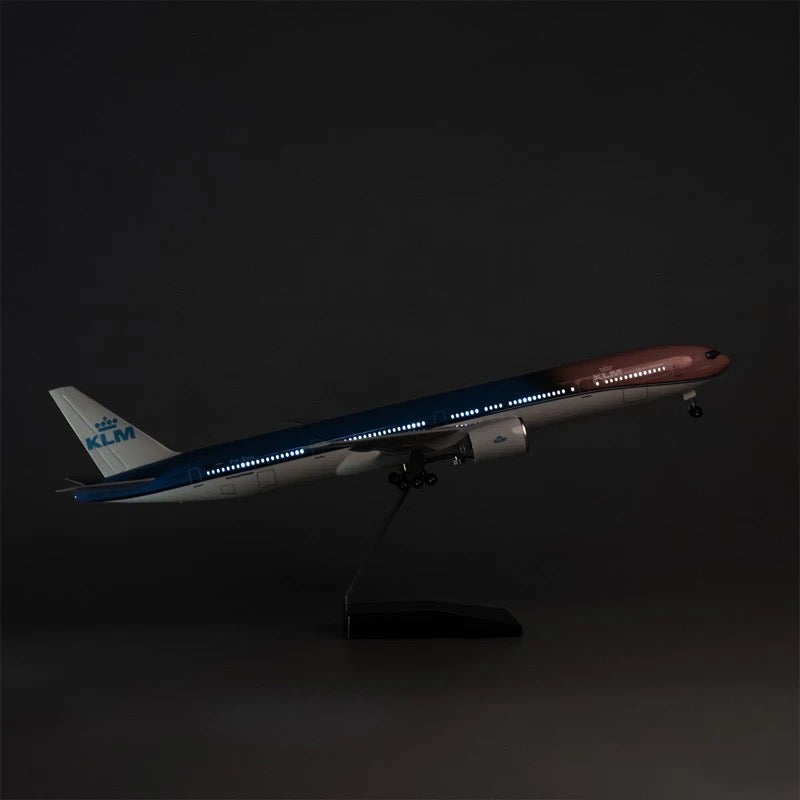 47cm 1/160 LED & Non LED KLM Airways Boeing 777 Orange & Blue Livery Model Plane