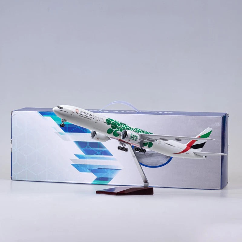 Emirates 777 Green Bubbles Expo Livery 47cm 1/160 LED & Non LED Model Plane